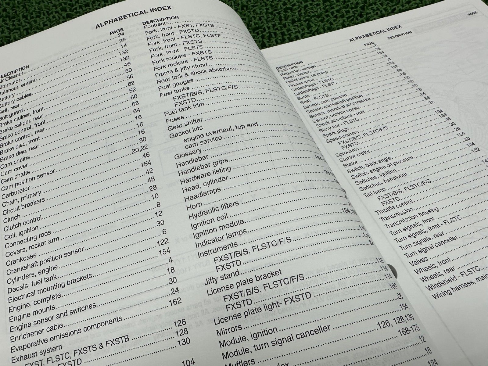 ソフテイル パーツリスト 英語版 ハーレー 正規 バイク 整備書 2000年ソフテイルモデル パーツカタログ Vw