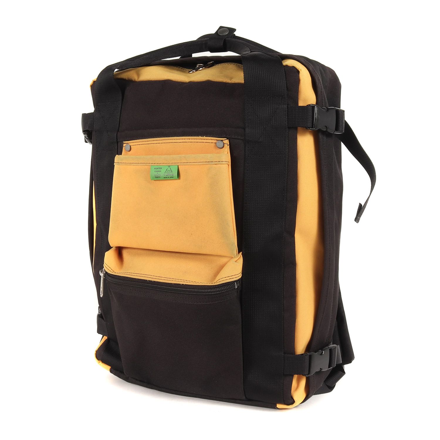PORTER ポーター UNION RUCKSACK / ポリキャンバス バックパック  ブラック イエロー 日本製 吉田カバン ブランド【メンズ】