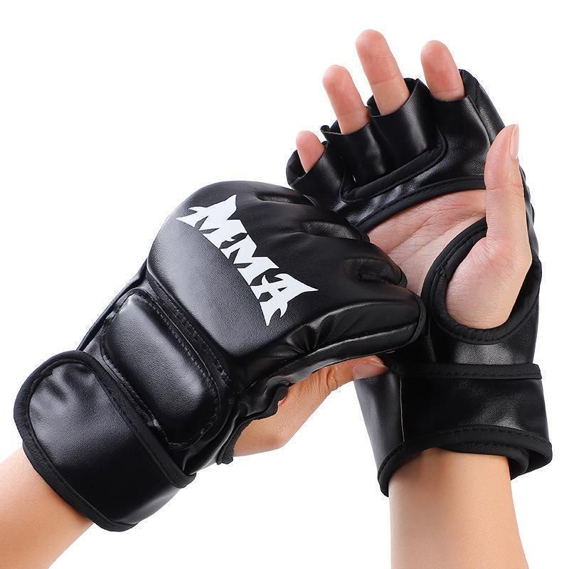MMA オープンフィンガー グローブ 黒 ボクシング 格闘技