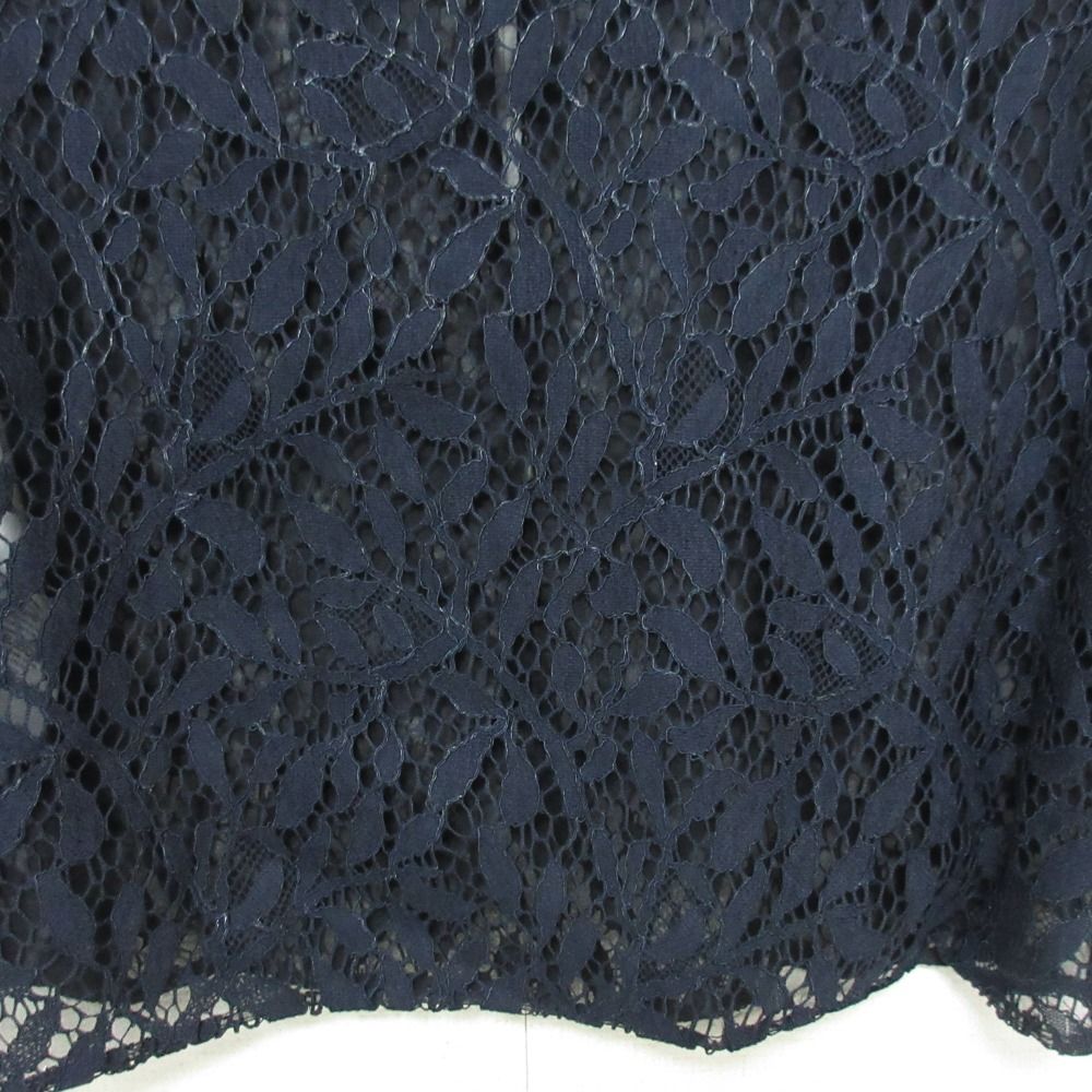 美品 Christian Dior クリスチャンディオール ラフシモンズ期 シアー 総レース ブラウス シャツ サイズF34 ネイビー レディース 古着 中古 美品 Christian Dior クリスチャンディオール ラフシモンズ期