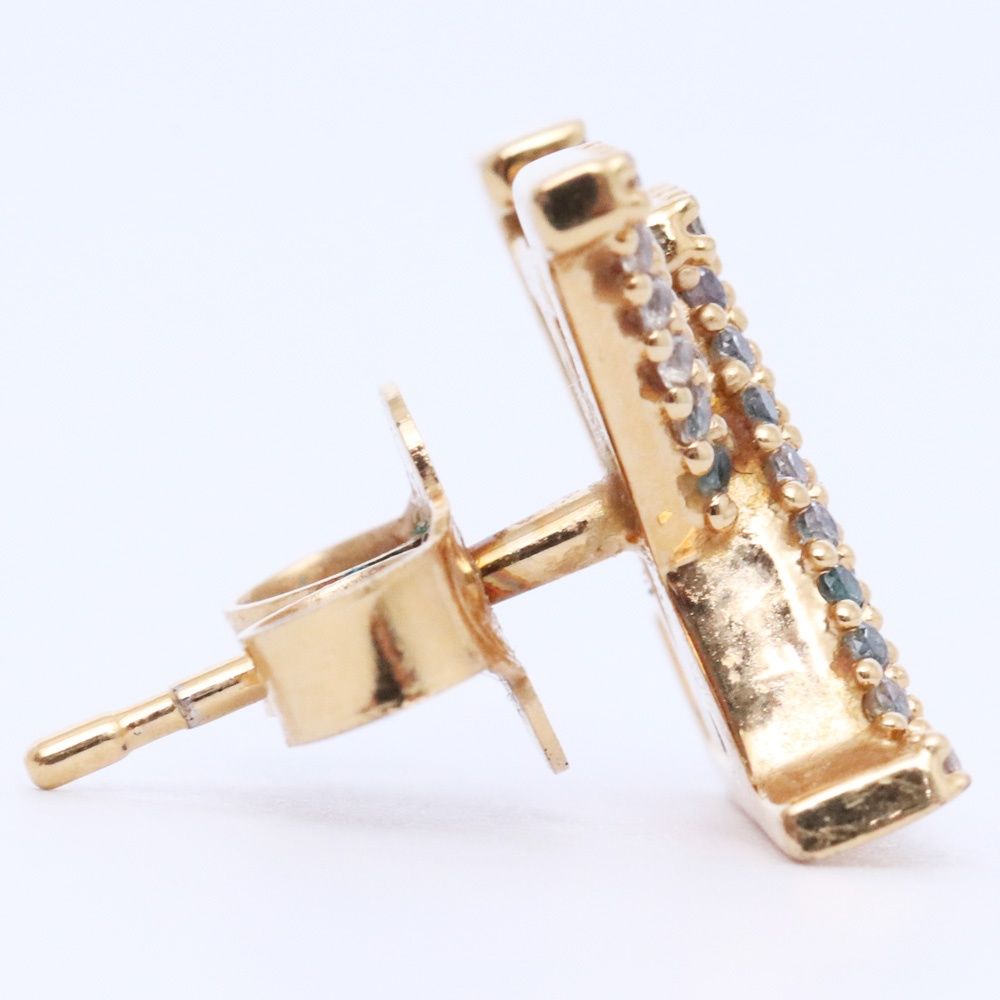 LOUIS VUITTON 片耳用 ピアス・LV アイコニック ストラス ゴールド