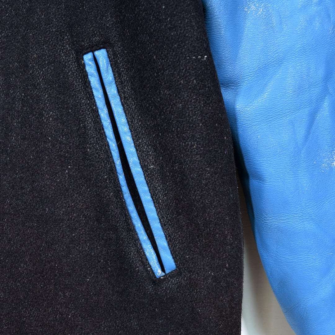 80s NELSON'S CLUB WEAR カナダ製 スタジャン ロング丈 レザー