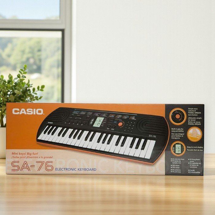 CASIO 44ミニ鍵盤 電子キーボード SA-76 ブラック&オレンジ 別売ラッピング袋あり CASIO SA-81 ミニキーボード 44鍵盤 カシオ