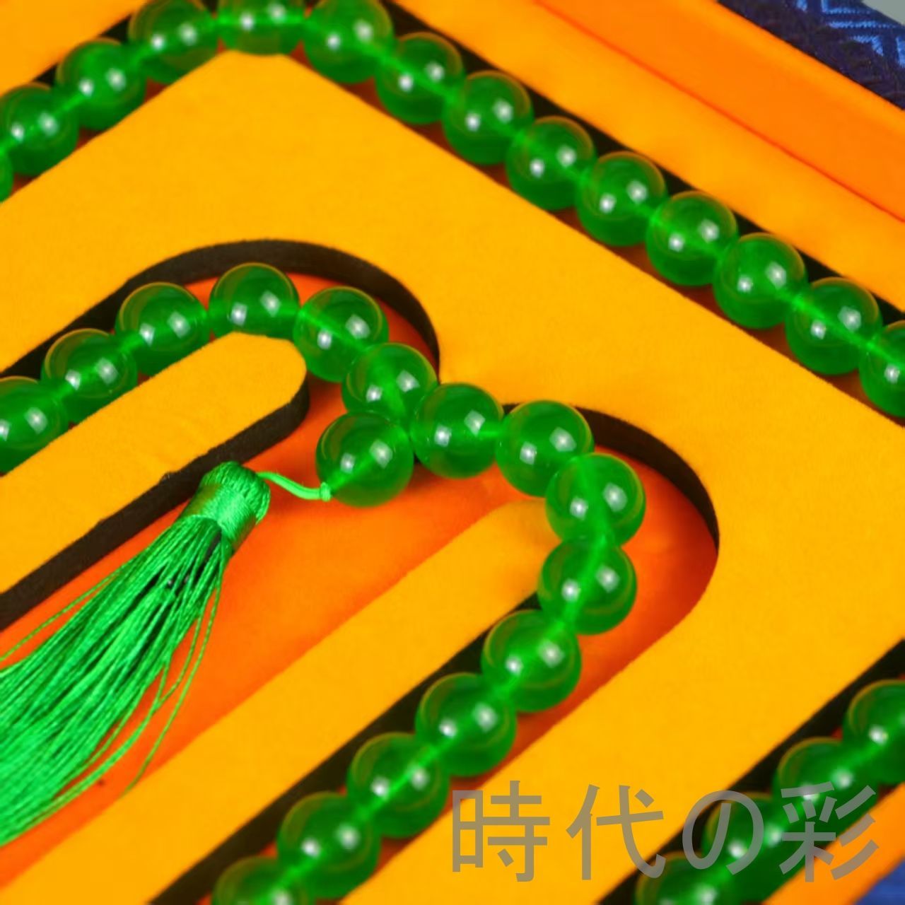 中国古美術 清代 高冰翡翠 宝石彫 旧家蔵 彫刻 佛珠手鏈 唐物 アンティーク 念珠 インテリア R07092710