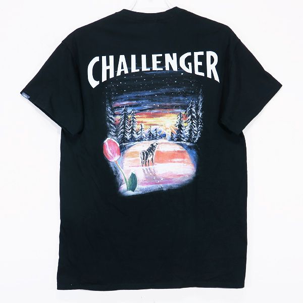 Schott ショット x CHALLENGER チャレンジャー S/S TEE 3113177 ロゴ ショートスリーブ Tシャツ ブラック カットソー 半袖