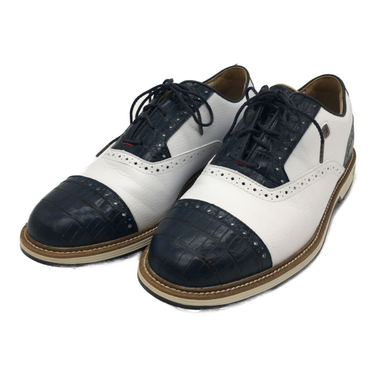中古 フットジョイ FootJoy ゴルフシューズ 26 白×紺 ホワイト
