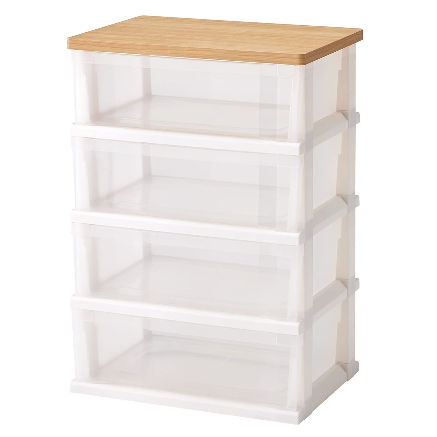 【数量限定】組立式 木製天板ストッカー550 4段 天馬(Tenma)