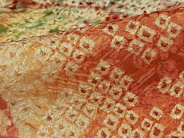 平和屋着物□豪華振袖 絞り 流水草花文 金彩 正絹 逸品 AAAU2131mf 平和屋