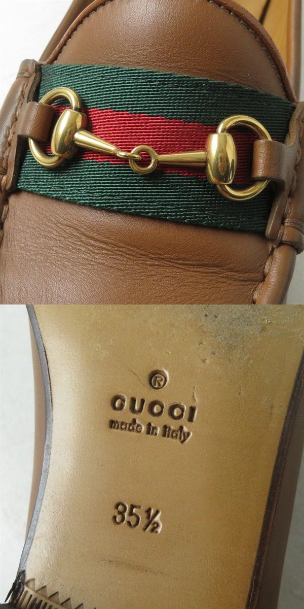 良品◇GUCCI グッチ 384874 ホースビット金具×ウェブライン レザー