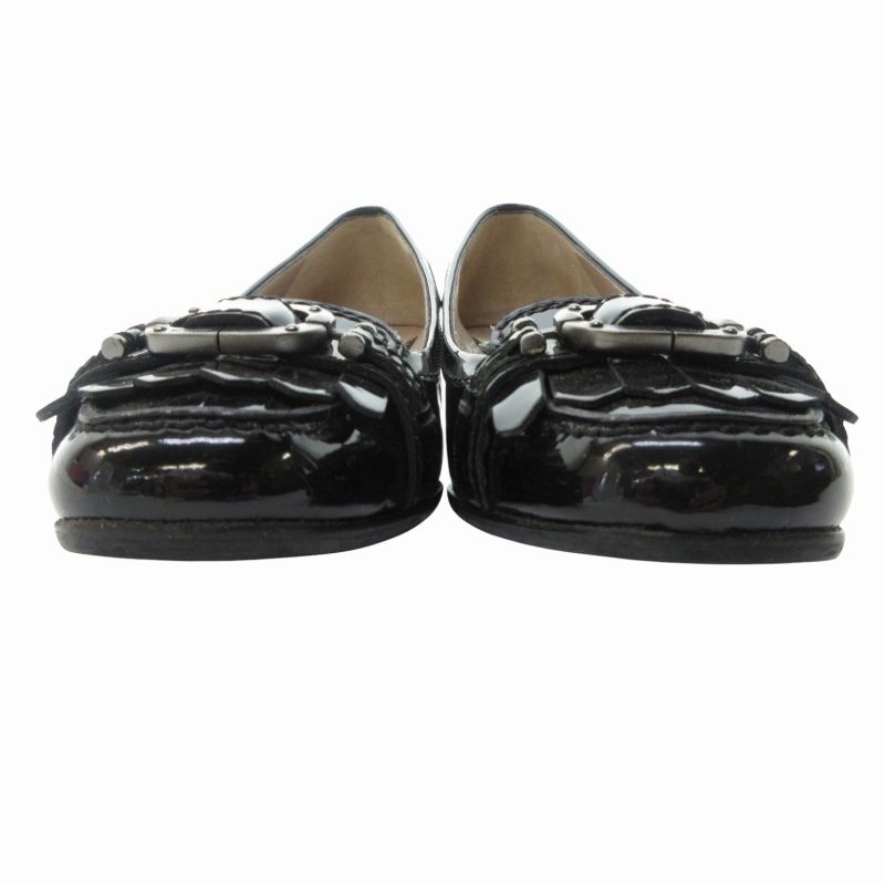 サルヴァトーレフェラガモ ローファー パンプス ガンチーニ エナメル ブラック FERRAGAMO フェラガモ ローファー オックスフォード ガンチーニ