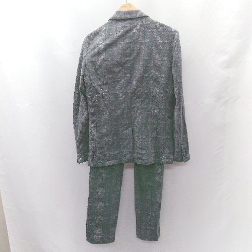 ⊇ nano universe ナノ ユニバース ダメリーノ チェック柄 セットアップ サイズM チャコールグレー メンズ E 1412260019118