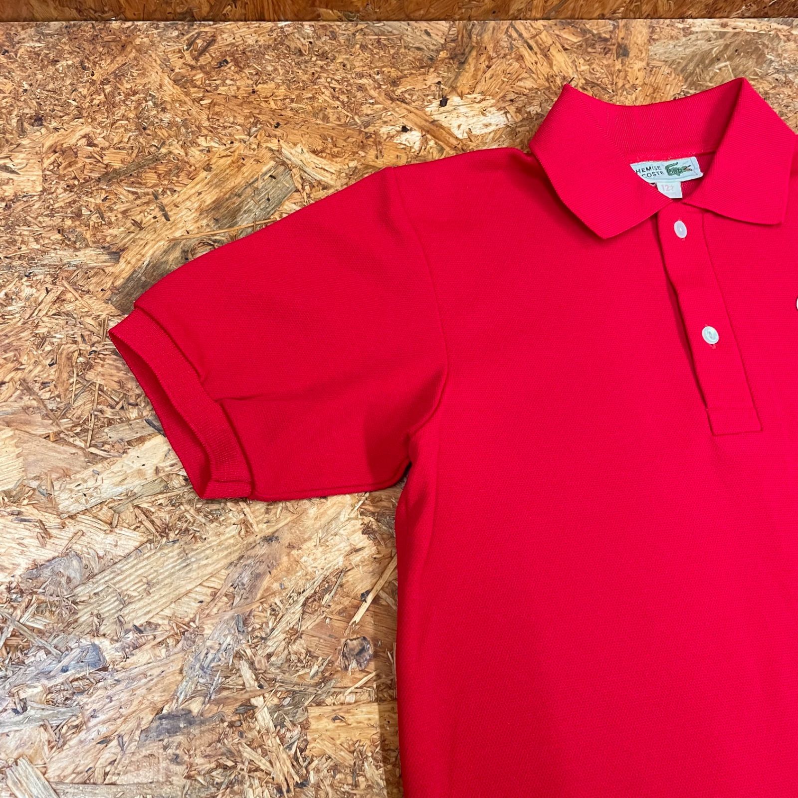 LACOSTE ポロワンピース 半袖 レッド 中古・古着通販】LACOSTE (ラコステ) ポロシャツワンピース