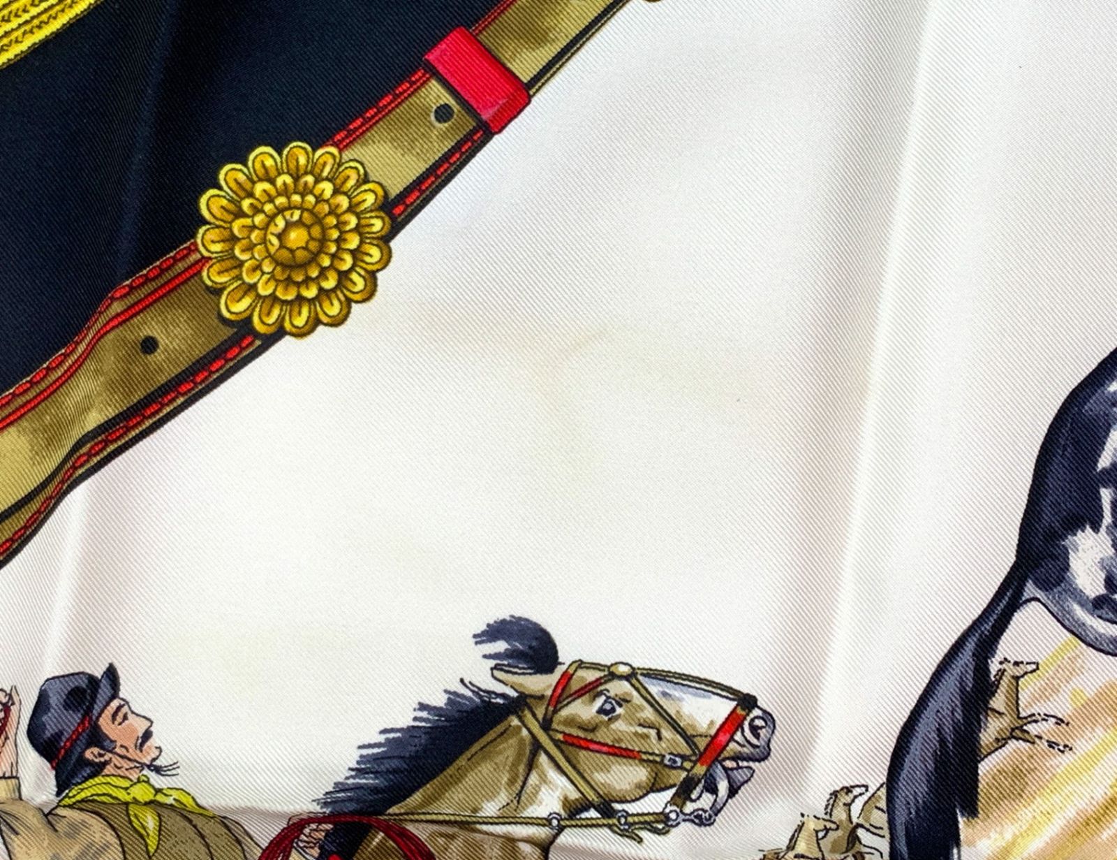 HERMES エルメス カレ90 Pampa パンパ 大草原 犬 馬 黒 ブラック 大判  