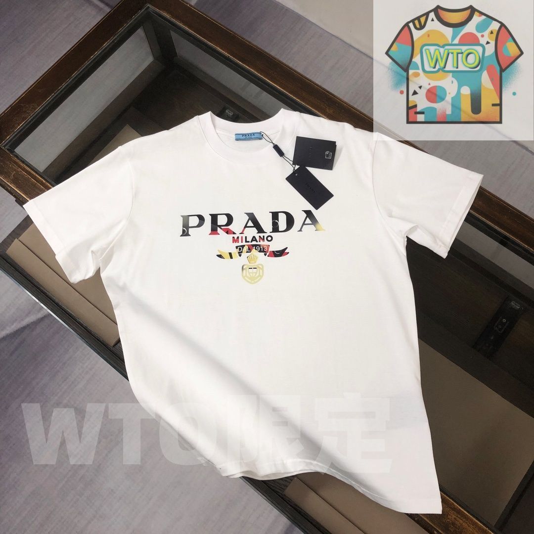 本日限定特価】PRADA 春夏 ロゴプリントTシャツ [本日特価|新品