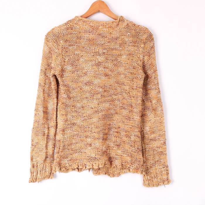 ビーシービージーマックスアズリア ニットカーディガン 長袖 ラウンドネック トップス レディース Mサイズ オレンジ BCBGMAXAZRIA ビーシービージーマックスアズリア ニットカーディガン 長袖