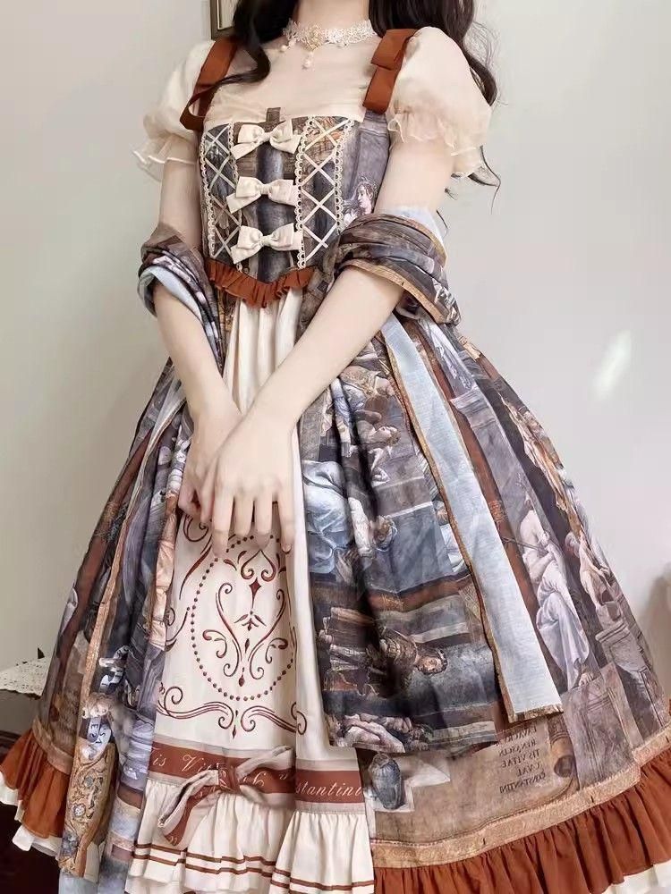 LT-463 lolita オリジナル jsk ロリータ ワンピース コスプレ衣装 キャラクター衣装 衣装 仮装 レディース 可愛 日系女子中高生 学園祭 文化祭 雰囲気 お呼ばれ イベント 大人 舞台 新年会