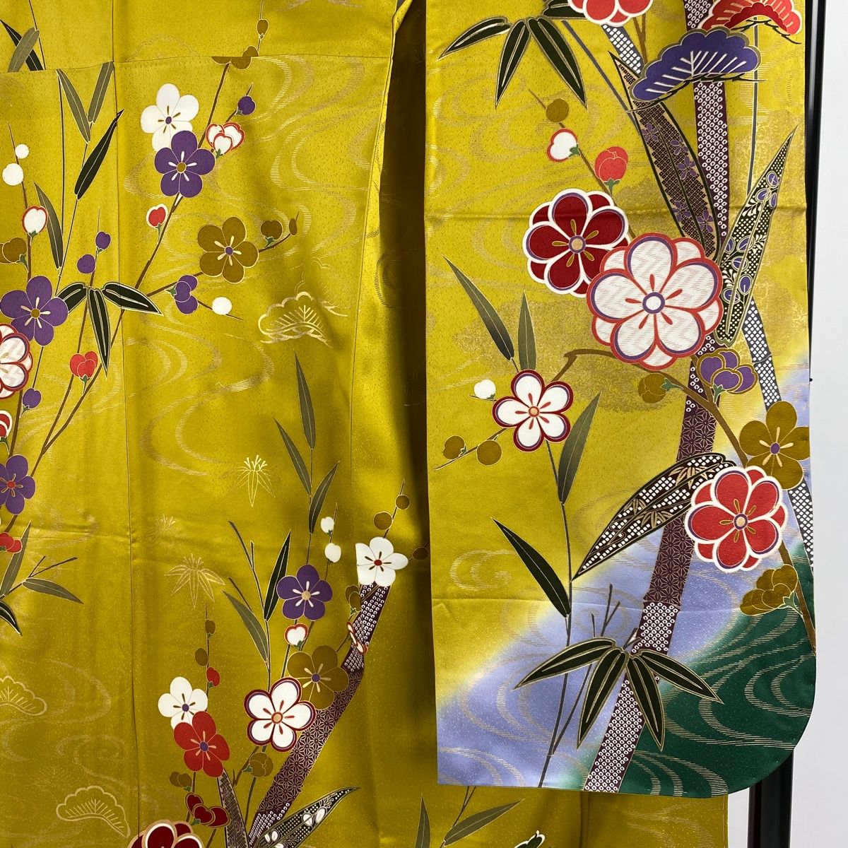 ⑩【金駒刺繍 金彩 振袖】振り袖 豪華 大きなサイズ164cm 広衿