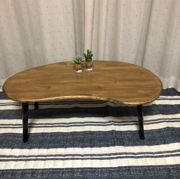 SCさん】90✕45 カウンターテーブル ウォールナット 無垢材 アイアン脚