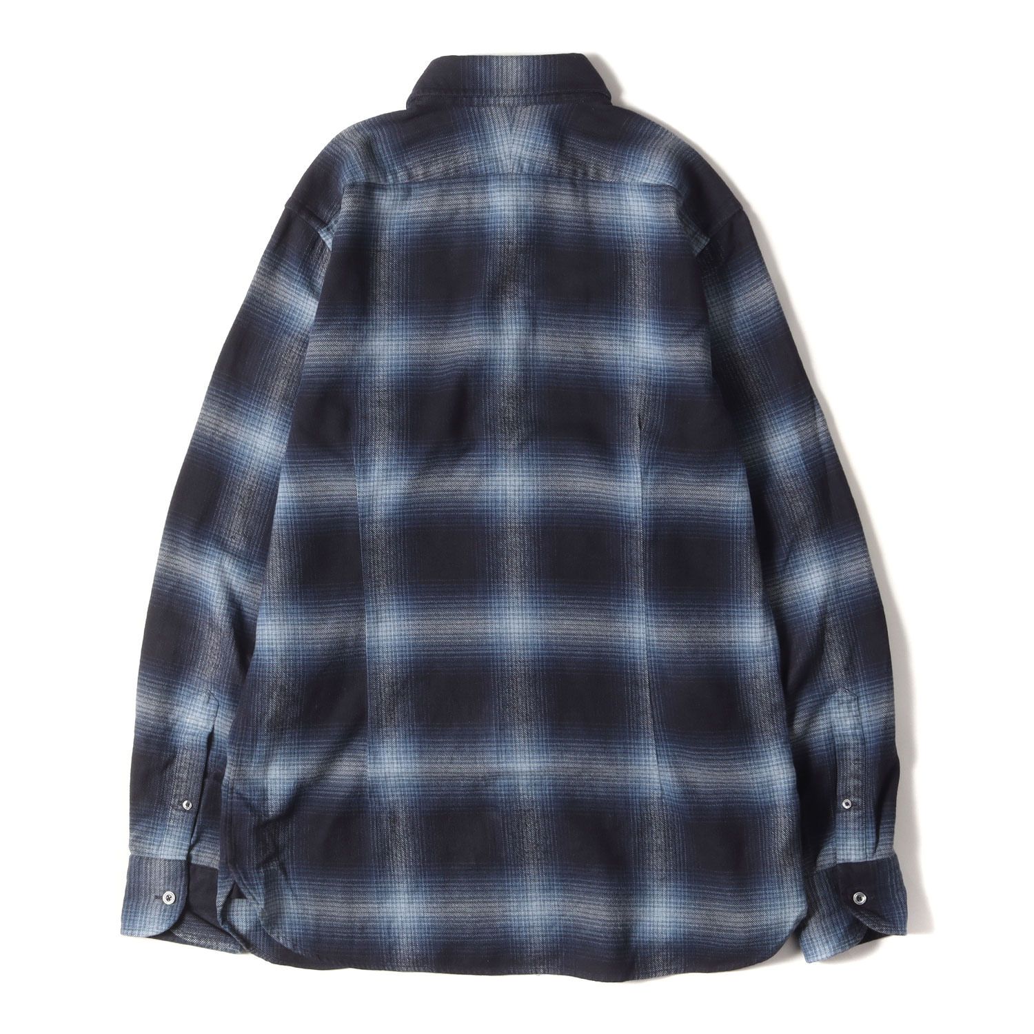 キムタク HIDEANDSEEK Ombre Check ブルー Ombre Check L⁄S チェック