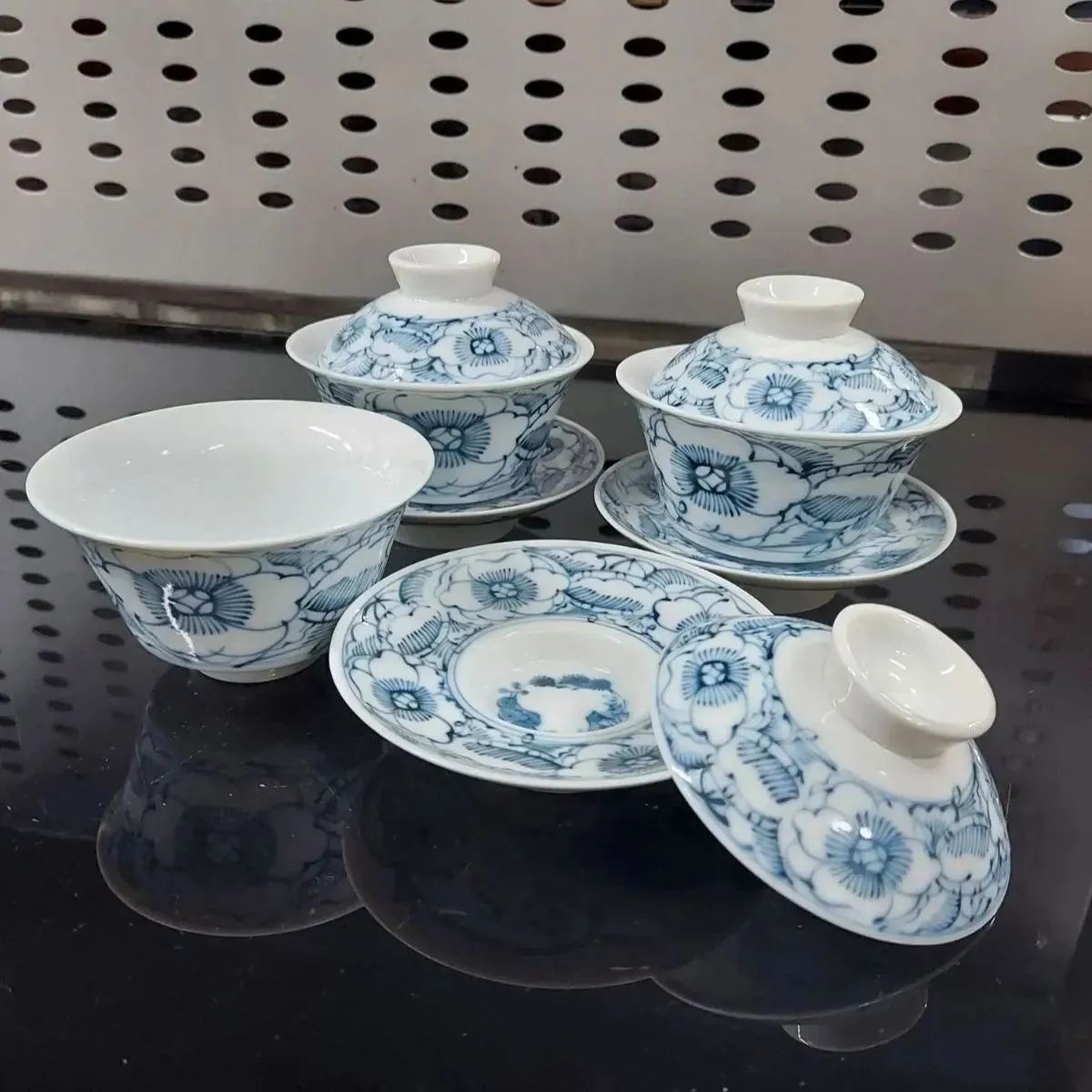 龍峯窯 茶托蓋つき湯呑み3客セット - メルカリ