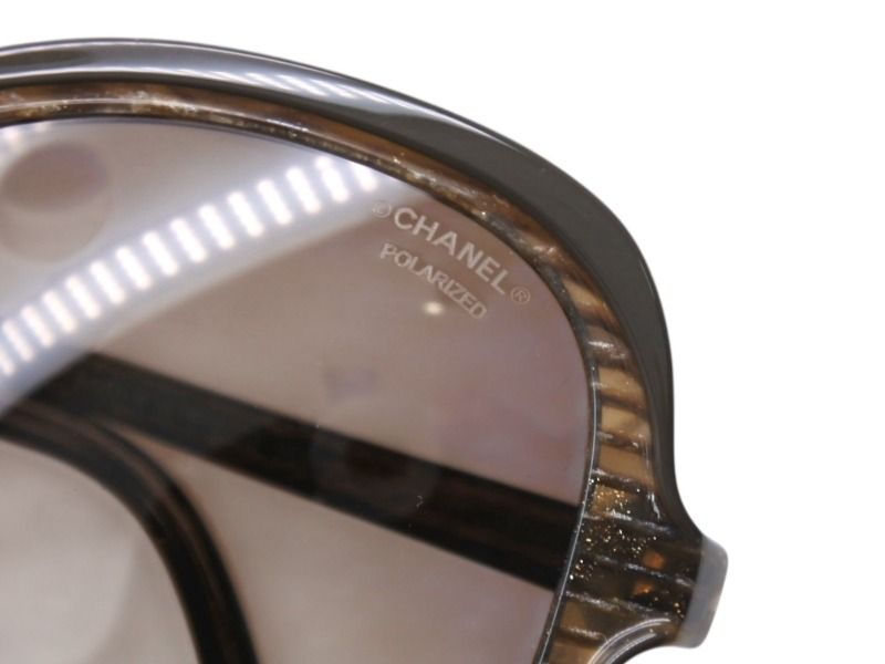 CHANEL シャネル オーバル サングラス ブラウン ラメ ココマーク