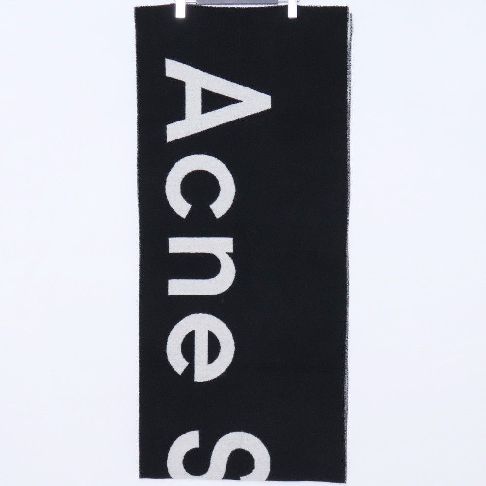 ACNE STUDIOS ロゴジャカードスカーフ マフラー ブラック - メルカリ