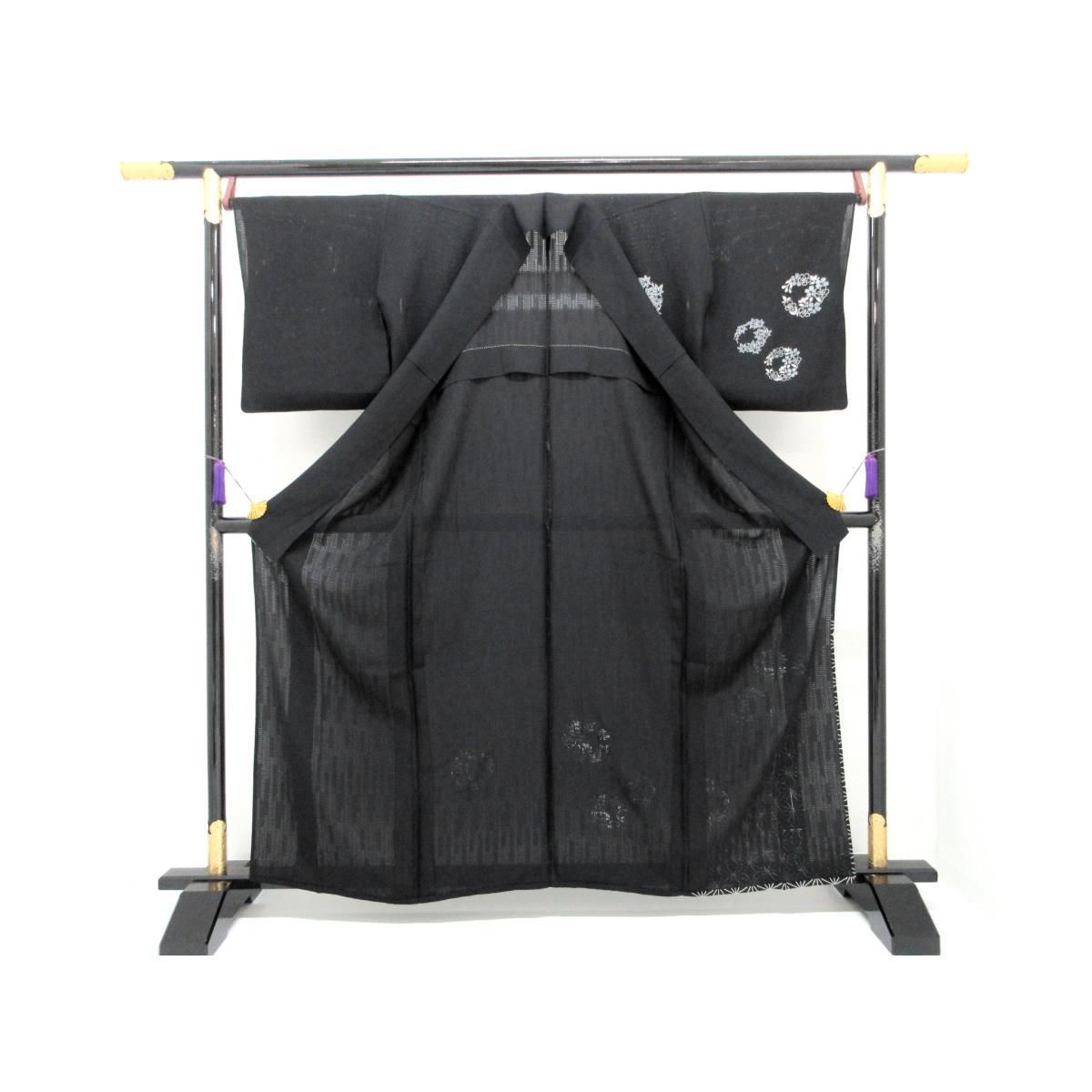 単衣 変わり絽織附下 友禅金彩加工