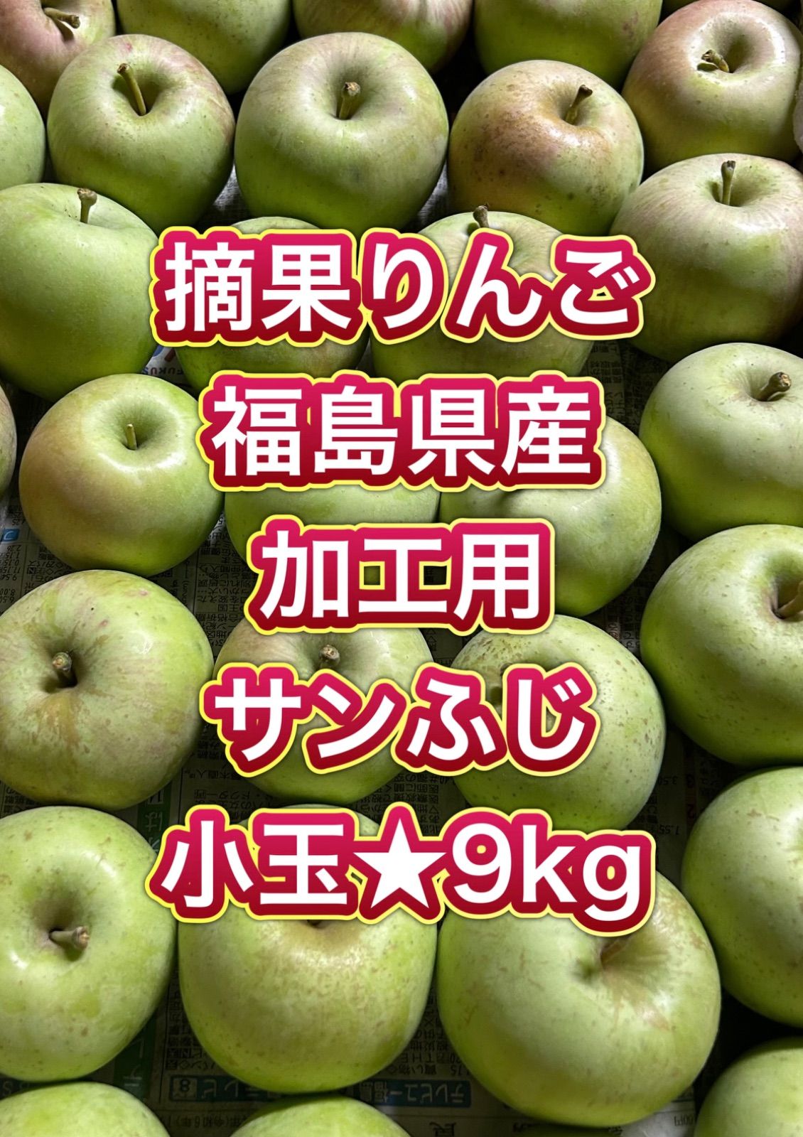 りんご☆コメント無し購入歓迎!!ページ 最終販売 摘果りんご 福島県産 加工用 サンふじ 小玉(5〜6cm
