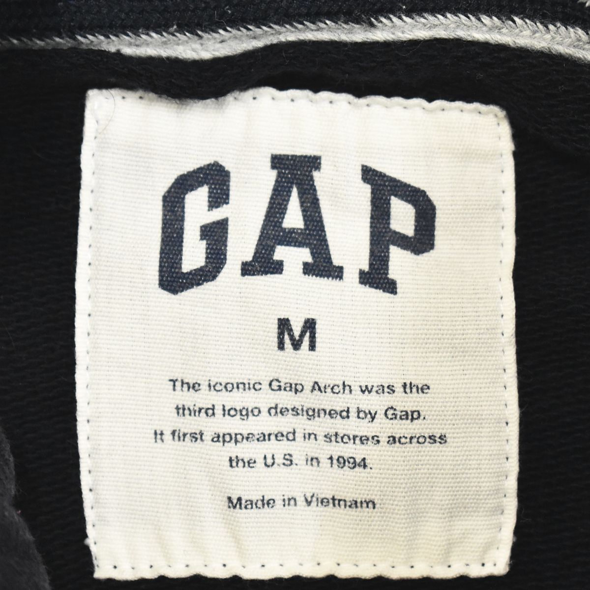 ギャップ GAP ビッグ 刺繍ロゴ入り スウェット パーカー M ネイビー