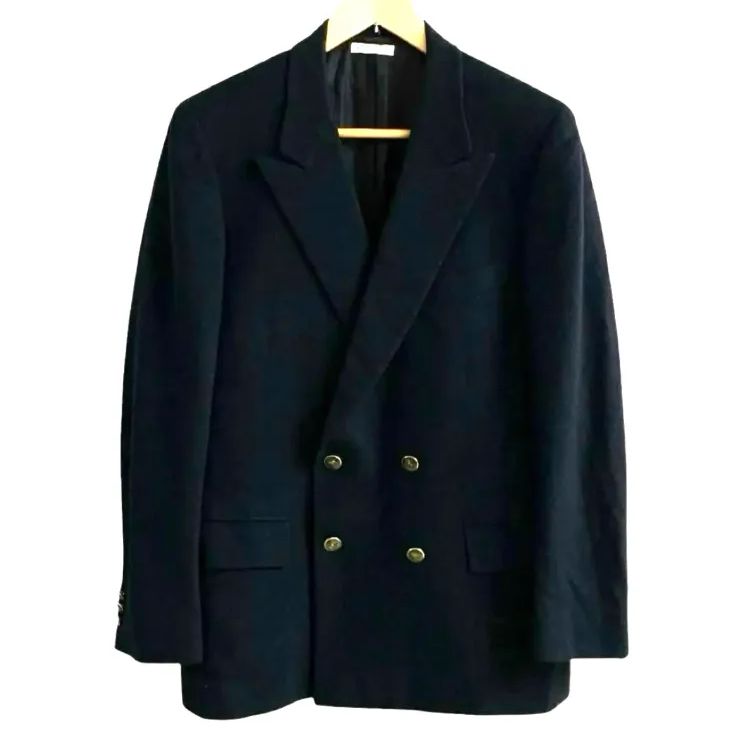 Brioni ブリオーニ ロゴ釦 ダブル ウール テーラードジャケット 39 49