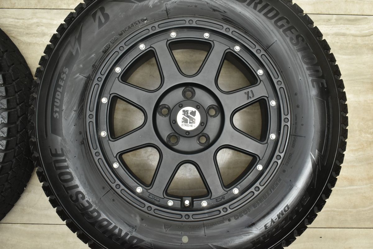 現状渡し ホイールのみ可 エクストリームJ 16in 7J 35 PCD114.3 ブリヂストン ブリザック DM-V3 225|70R16 ハリアー RAV4 ヴァンガード 可