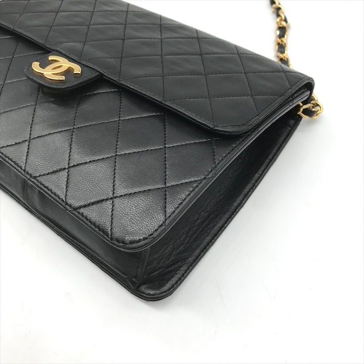 良品 CHANEL シャネル ココマーク マトラッセ ラムスキン プッシュロック チェーン ショルダー バッグ ブラック カバン 鞄 a8507 良品 CHANEL シャネル ココマーク マトラッセ ラムスキン プッシュ