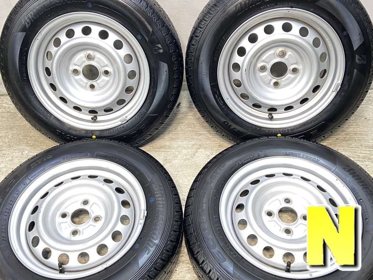 155|80R14 88|86LT ブリヂストン エコピアR710 トヨタ純正 14x5.0 100-4穴 タイヤ サマータイヤ ホイールセット 4本セット s14250325029
