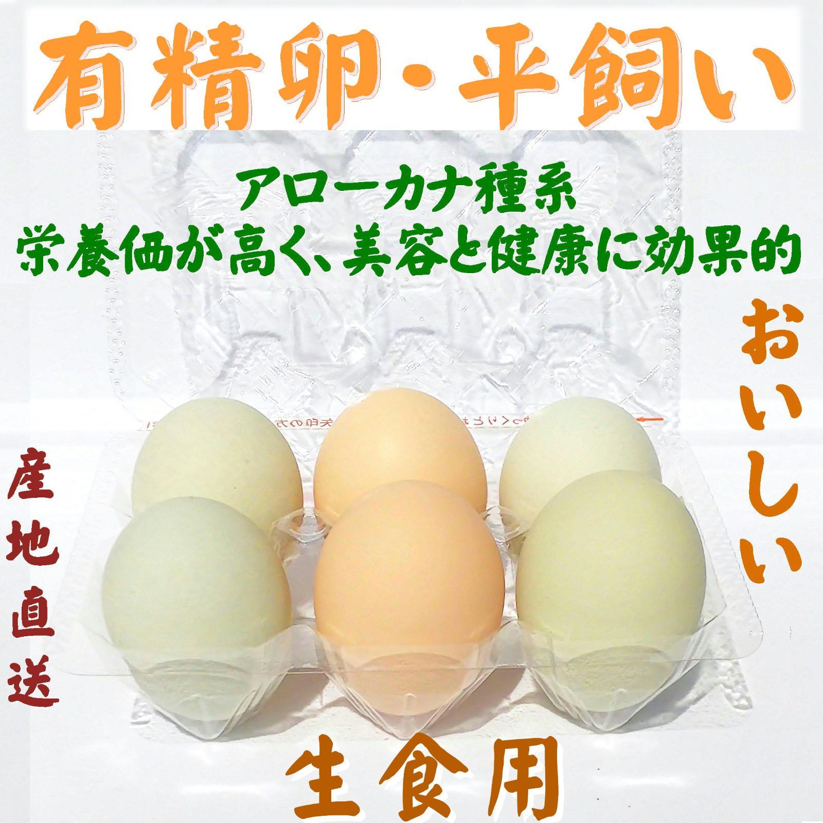 送料無料 有精卵 アローカナ卵 体に良い 採れたて卵 鶏卵 新鮮 6個セット 雄雌同時飼育 おいしい卵 産みたて卵 産地直送 平飼い 柵飼 放し飼  生食用 - メルカリ