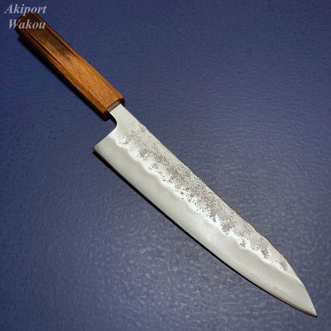 義弘作 包丁 牛刀 210mm 21cm 銀三鋼 銀紙三号 梨地仕上げ 山脇刃物製作所 堺刃物