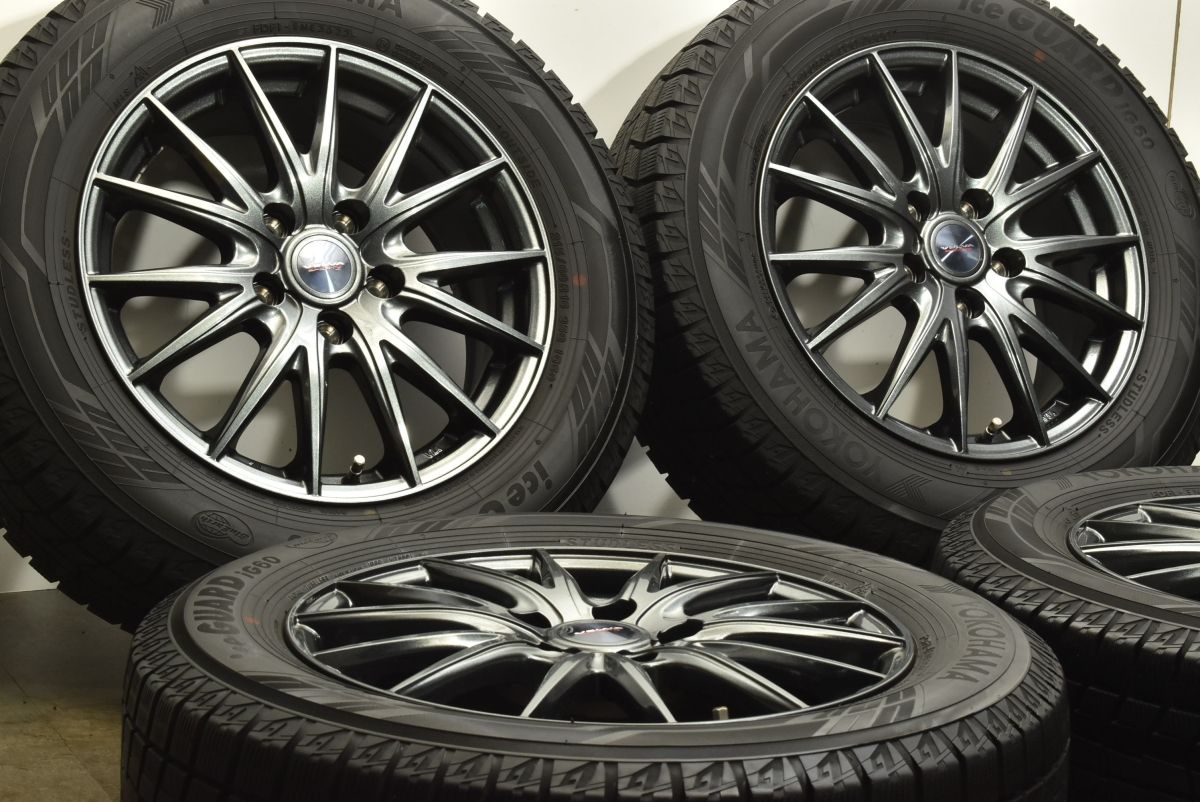 バリ溝 ヴェルヴァ 16in 6.5J 53 PCD114.3 ヨコハマ アイスガード iG60 215 60R16 CX-3 オデッセイ ヴェゼル カムリ エスティマ
