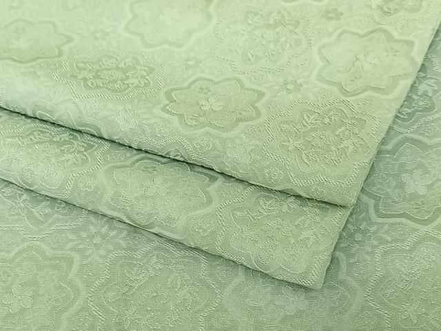 平和屋着物●上質な色無地 草花地紋 山鳩色 正絹 AABB6412zg