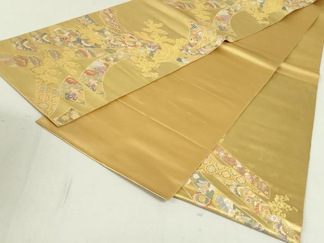 平和屋着物○西陣 長嶋成織物 ながしま帯 六通柄袋帯 瀞金錦