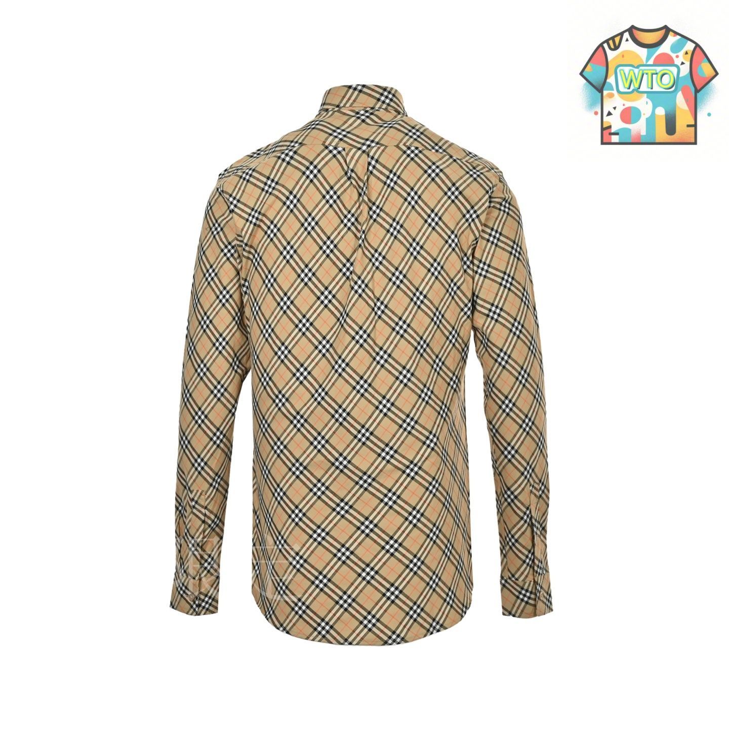今日WTO】Burberry 2025ss シールド刺繍チェック柄シャツ-CN49