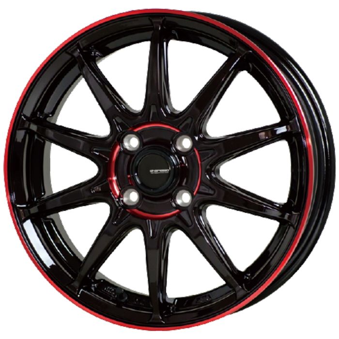 ホイール4本セット G.Speed P-05R ブラック レッドクリア 15インチ 4.5J 45 4H-100
