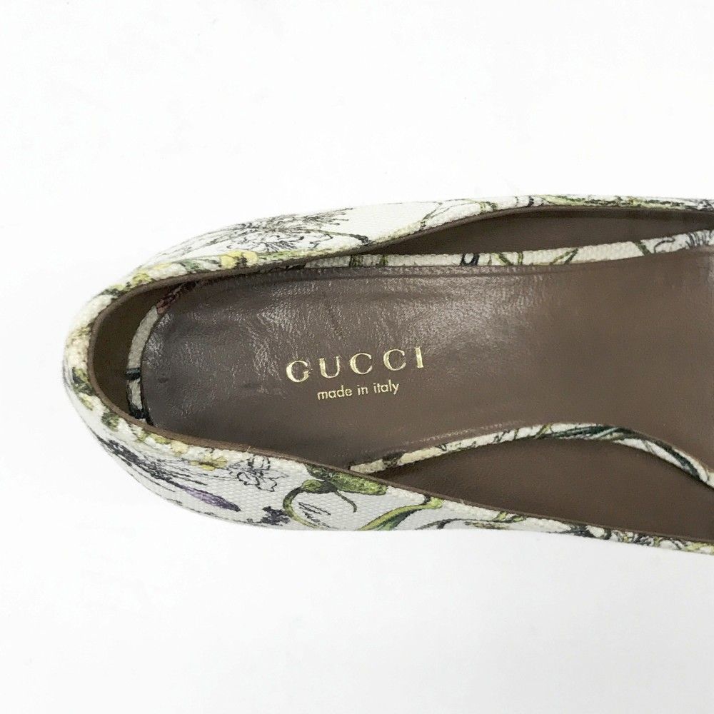 GUCCI パンプス GUCCI グッチ 283876 エスパドリーユ オープントゥ パンプス 花