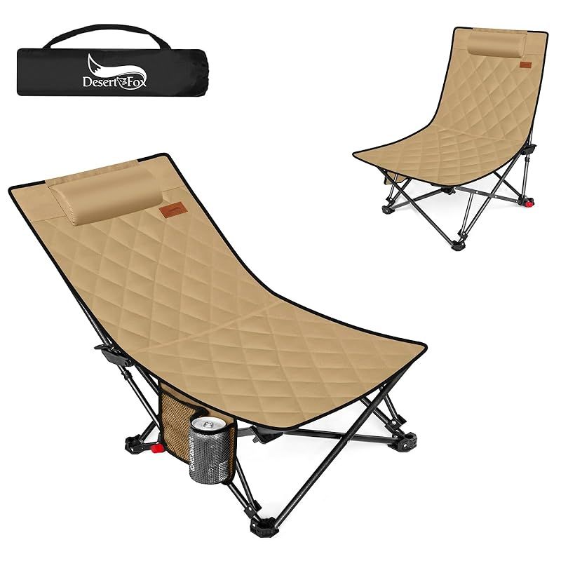 在庫 DesertFox キャンプチェア リクライニングチェア アウトドアチェア 単品 セット 折りたたみ 背もたれ角度4段階調節 コンパクト 1秒設営 撤収 ローチェア 軽量 耐荷重150kg イス 椅子お釣り 登山 携帯便利 ピクニック レジャ 0