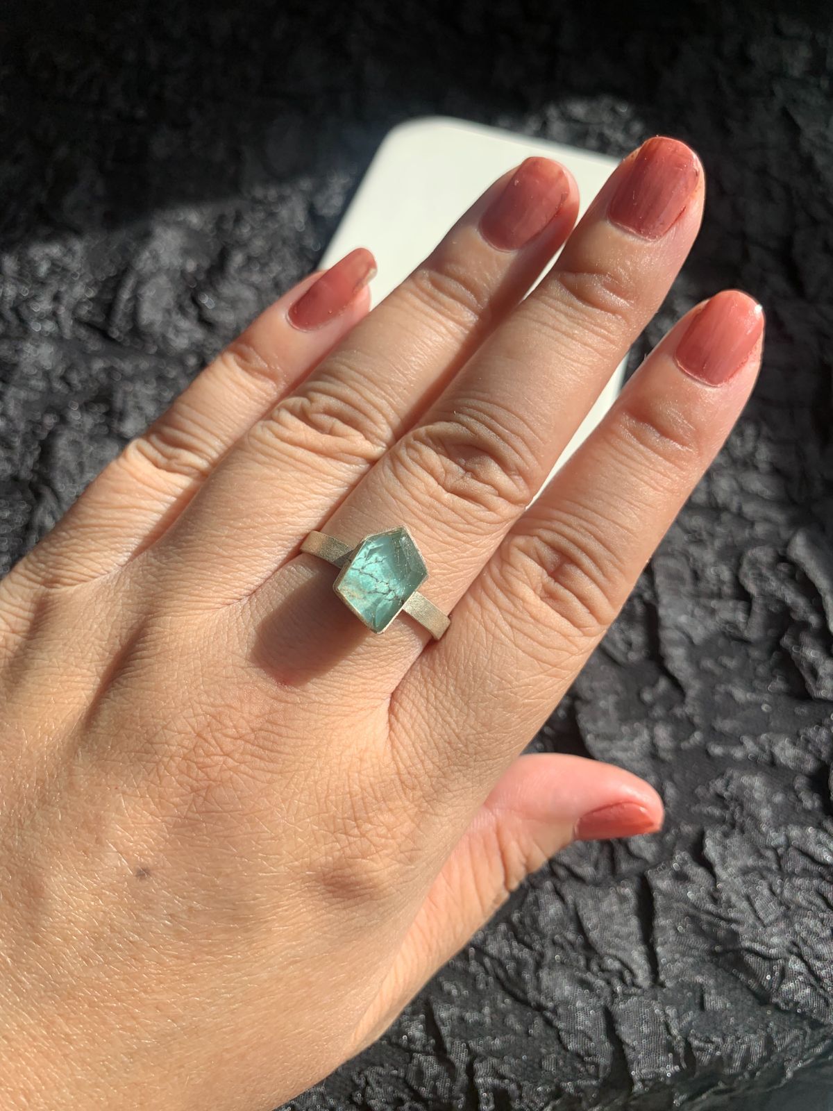 ターコイズ×ルチルクォーツ ダブレット ストーン リング シルバー 61 ターコイズ×ルチルクォーツ ダブレット ストーン リング シルバー 61