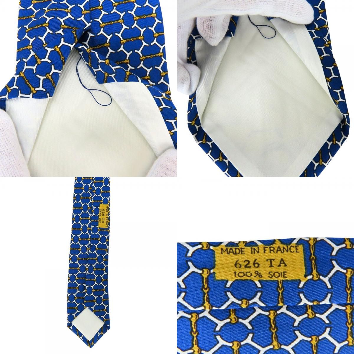 中古】 エルメス ネクタイ トヨタ限定品 馬具の轡モチーフ シルク