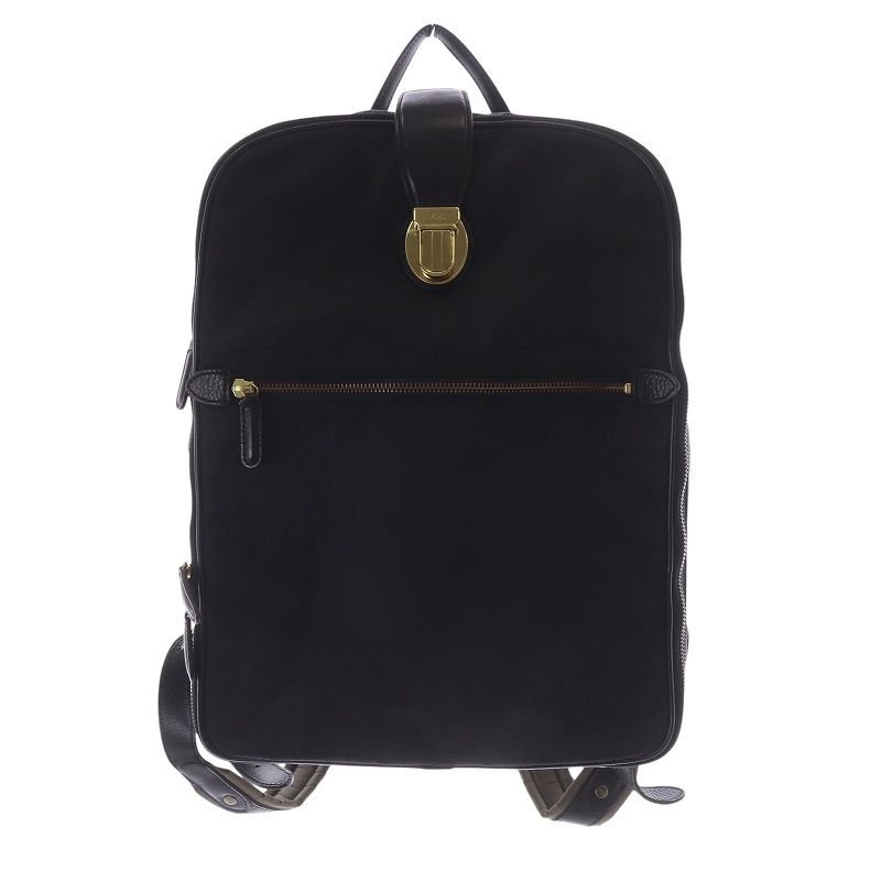 フェリージ ナイロン レザー リュックサック デイパック 黒 17/51  