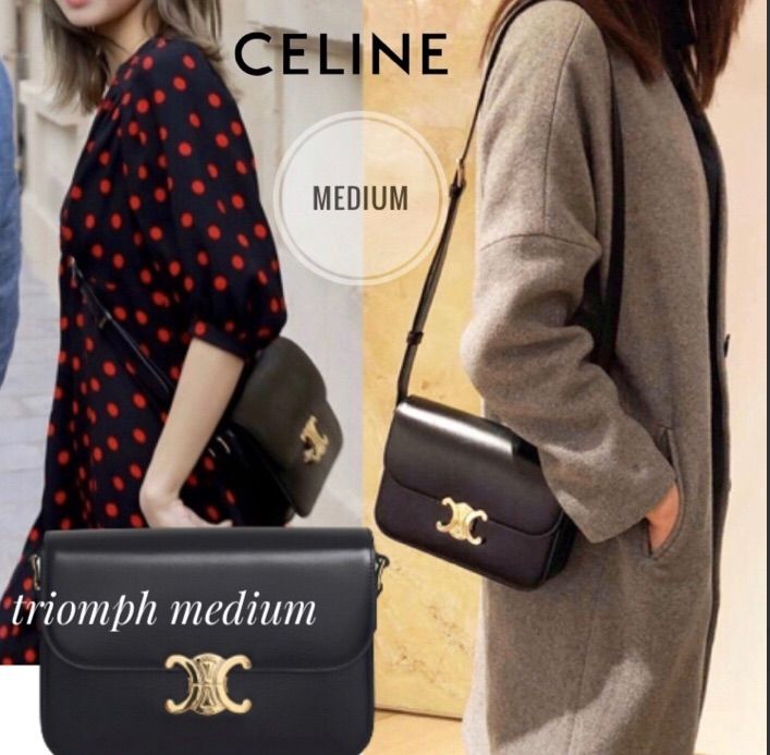 CELINE セリーヌ トリオンフ ミディアム シャイニーカーフスキン バッグ