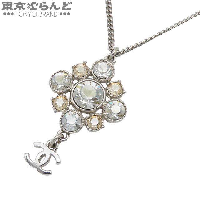 シャネル CHANEL ネックレス シルバー メタル ラインストーン ココマーク 10V レディース 101826759