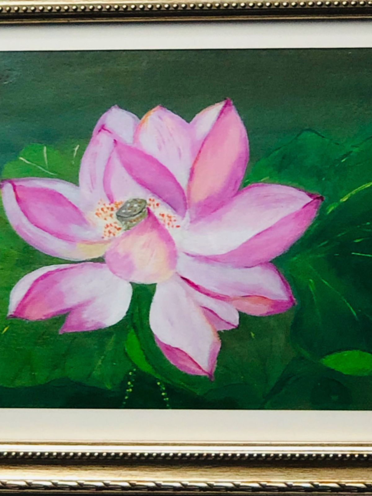 绘画「池に咲く蓮の花」アクリル絵/新品額縁 绘画「池に咲く蓮の花」アクリル絵/新品額縁 - メルカリ