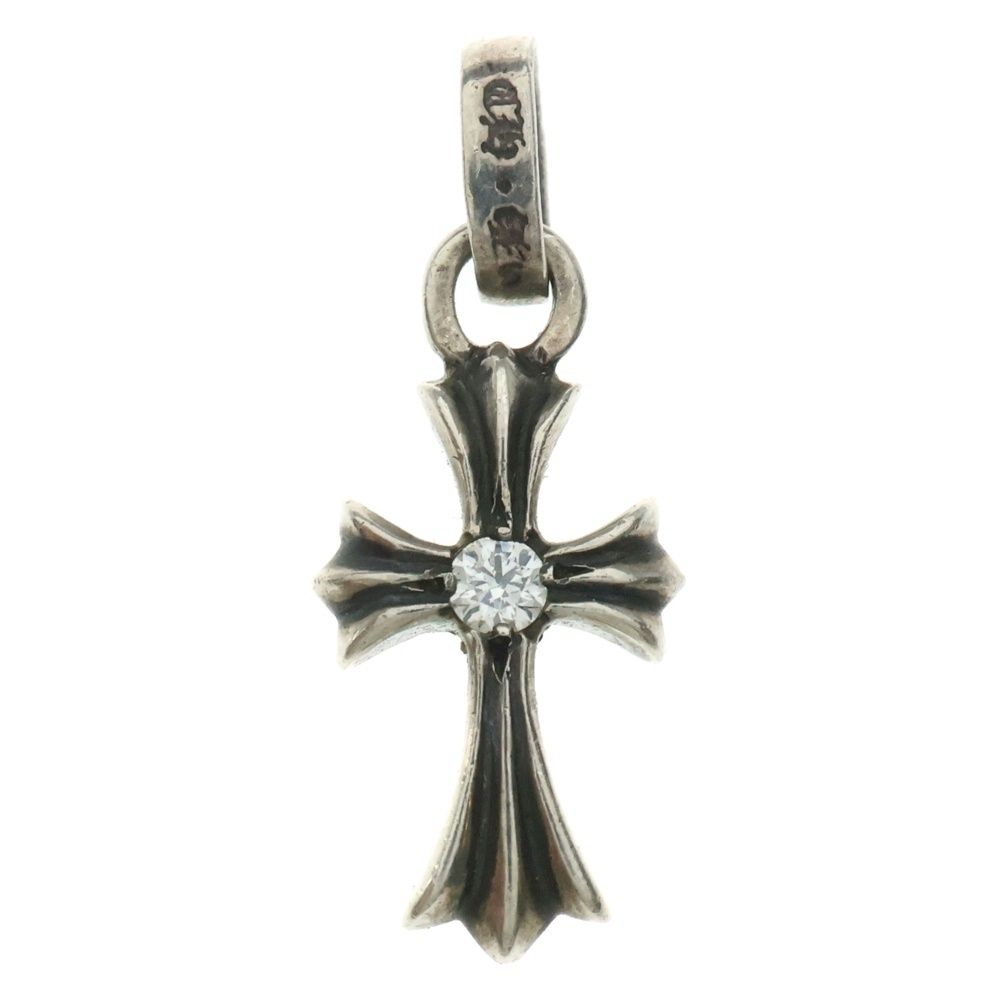 CHROME HEARTS クロムハーツ CRS BBYFAT DMND A ベイビーファットクロス 両面 アフター 1ダイヤ ペンダントトップ シルバー