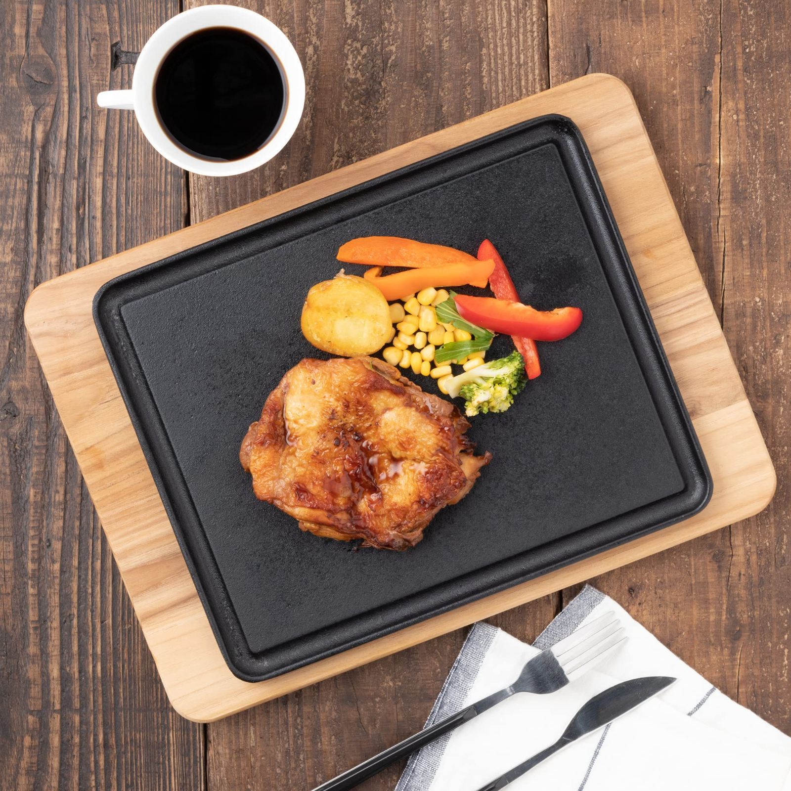 TRAMONTINA(トラモンティーナ) シェラスコ 丸ステーキ鉄板セット 新着